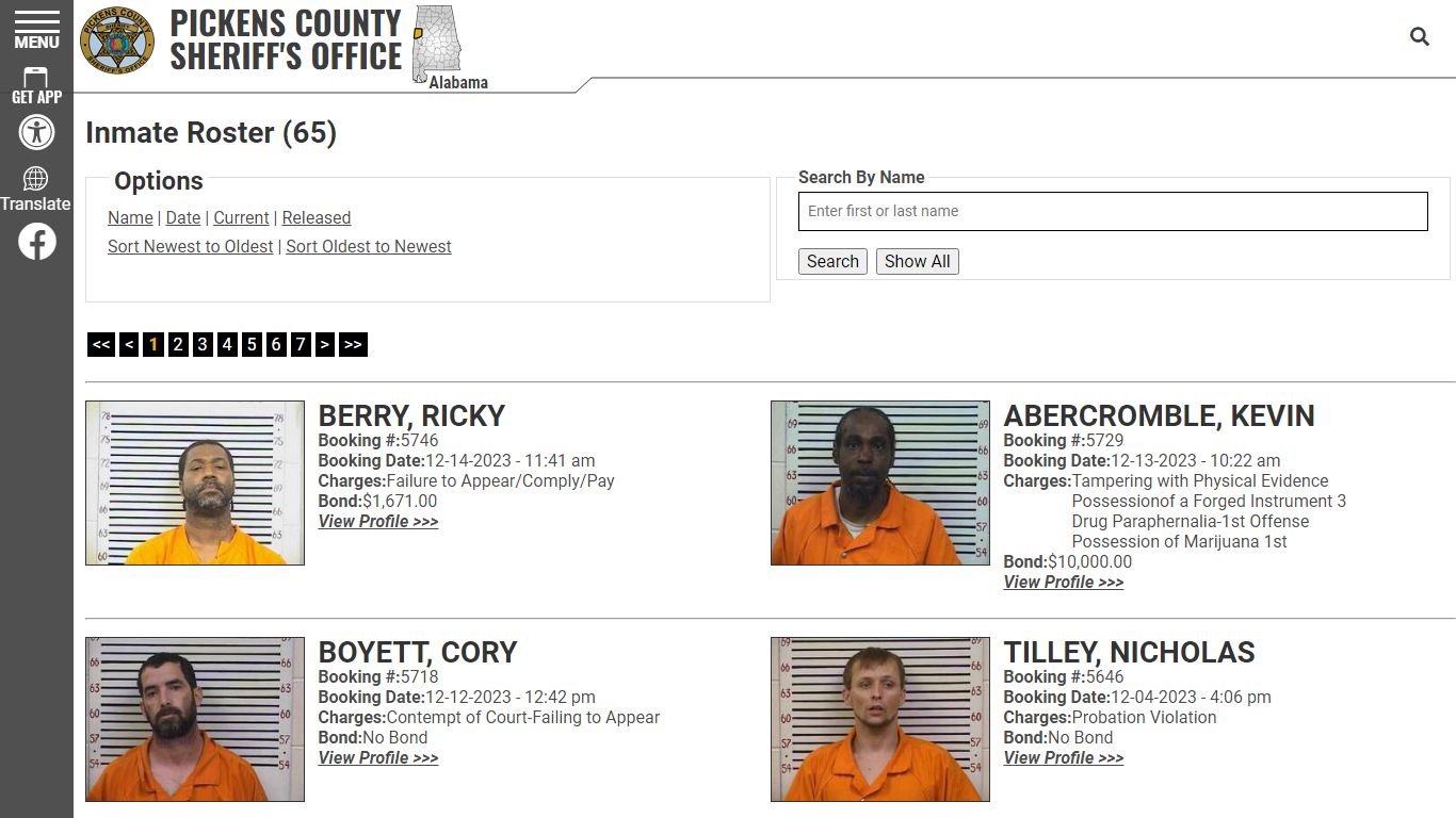 Inmate Roster - Current Inmates Booking Date Descending - Pickens ...